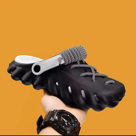 Unisex lace black crocs