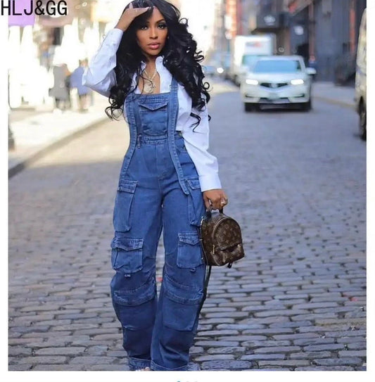 Womens cargo jeans dungarees jeans overall