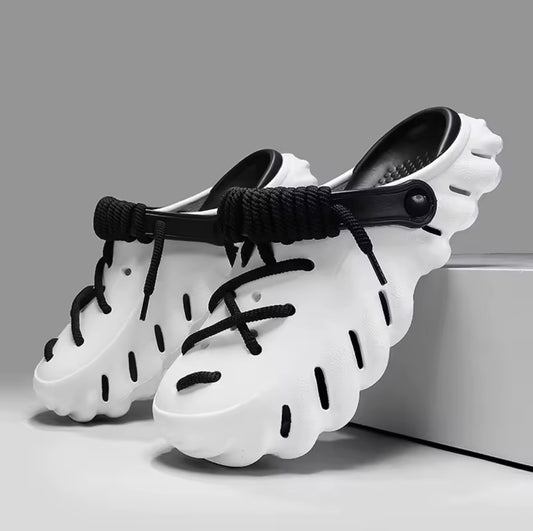 Men’s black lace crocs