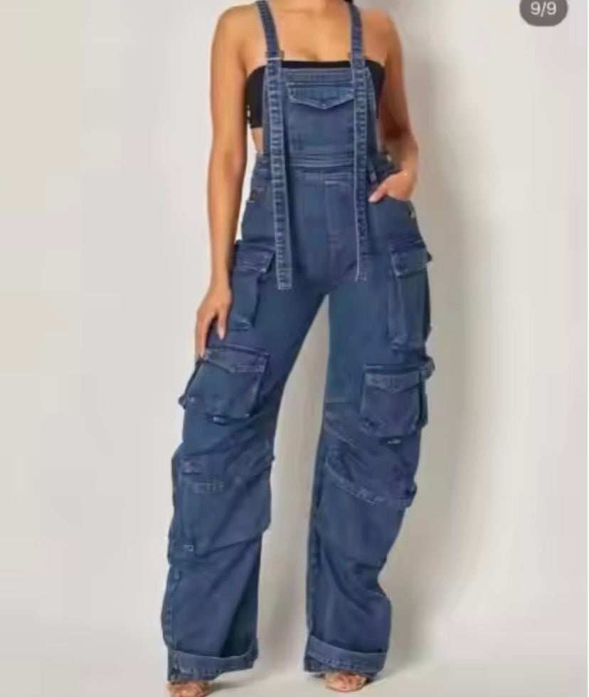Womens cargo jeans dungarees jeans overall