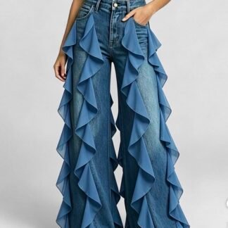 Women’s ruffle hip to toe denim jeans